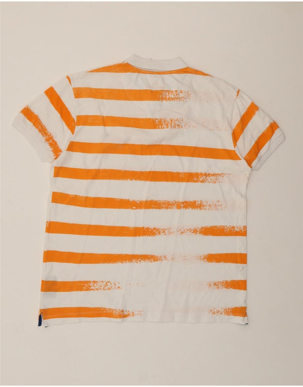 HARMONT & BLAINE Мужская рубашка-поло узкого кроя 3XL, хлопок в белую полоску