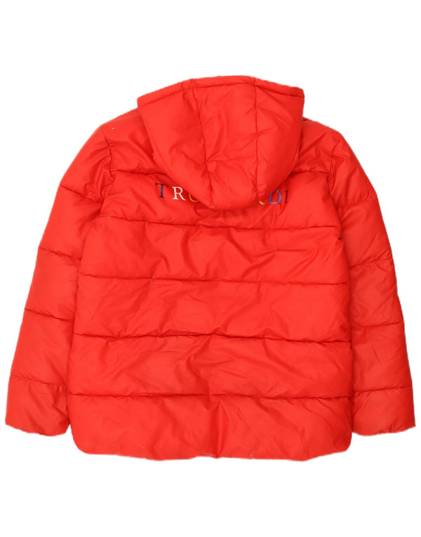 Trussardi Junior-утепленная куртка с капюшоном для девочек 15-16 лет, красный полиэстер