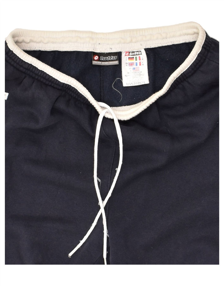LOTTO Womens Tracksuit Trousers IT 42 Medium Navy Blue Cotton | Vintage Lotto | Thrift | Second-Hand Lotto | Used Clothing | Messina Hembry 