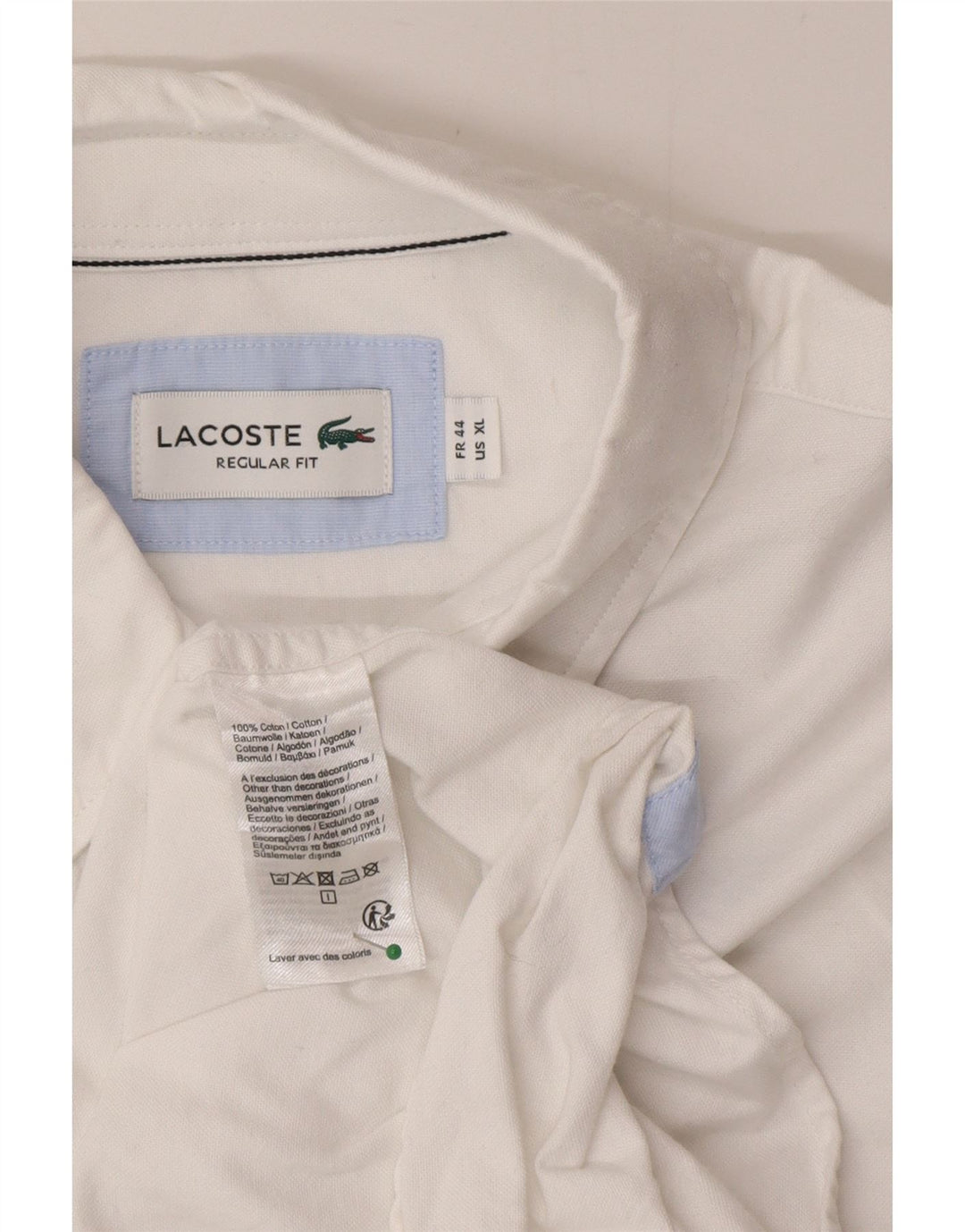 Мужская рубашка стандартного кроя Lacoste, размер 44 XL, белый хлопок