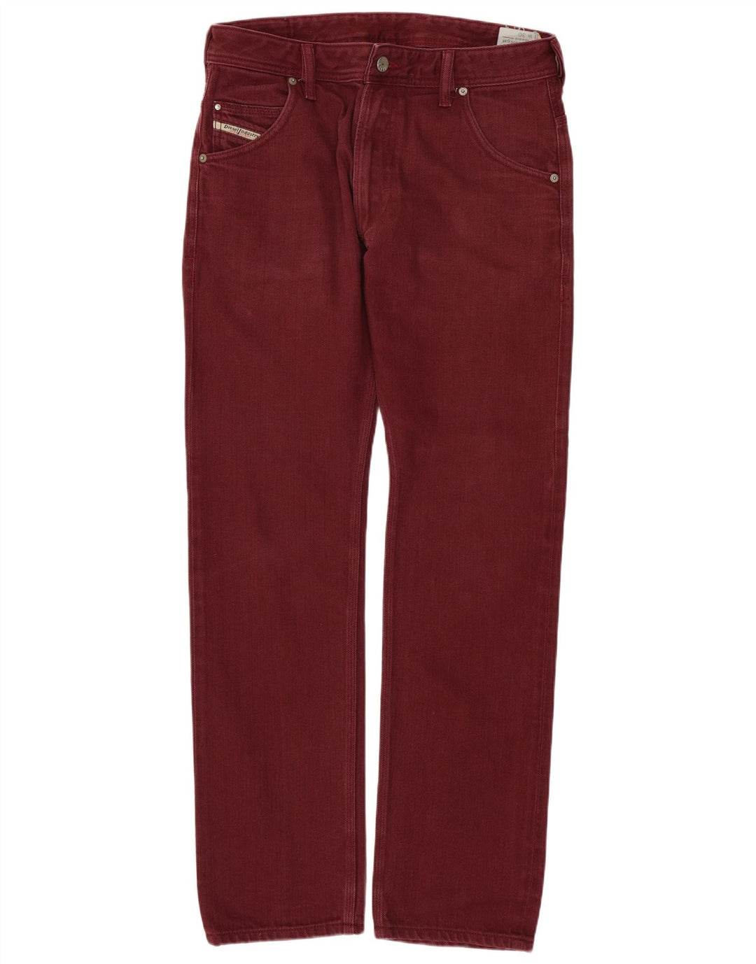 Мужские джинсы Diesel Krooley Regular Slim W30 L30, бордовый хлопок