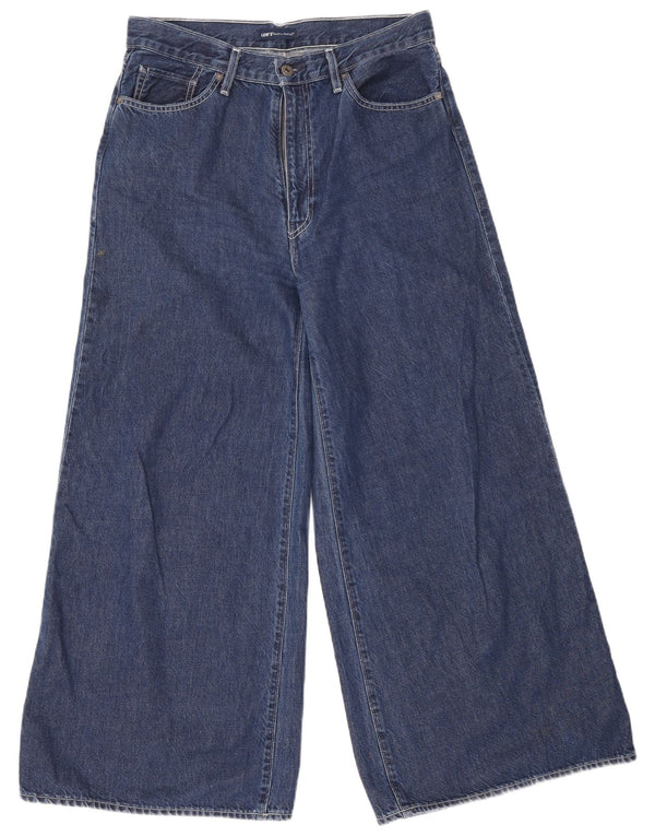 Женские широкие джинсы с высокой посадкой Levi's W31 L29, темно-синий, хлопок