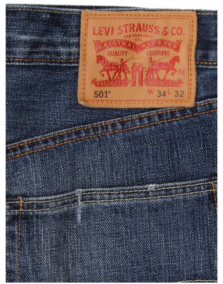 Мужские укороченные джинсы Levi's 501 W34 L25 синие