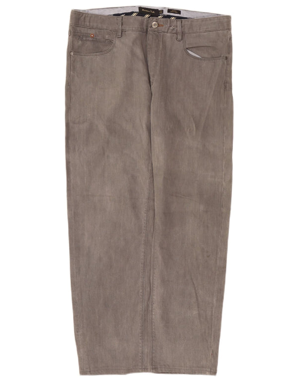 Massimo Dutti Мужские повседневные брюки Slim Fit EU 44 Large W34 L28 Серый хлопок