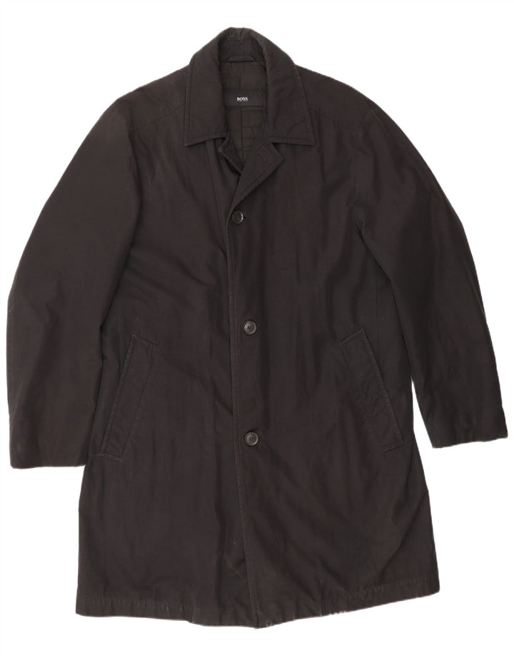 Мужское пальто HUGO BOSS IT 48 Medium Black Polyester