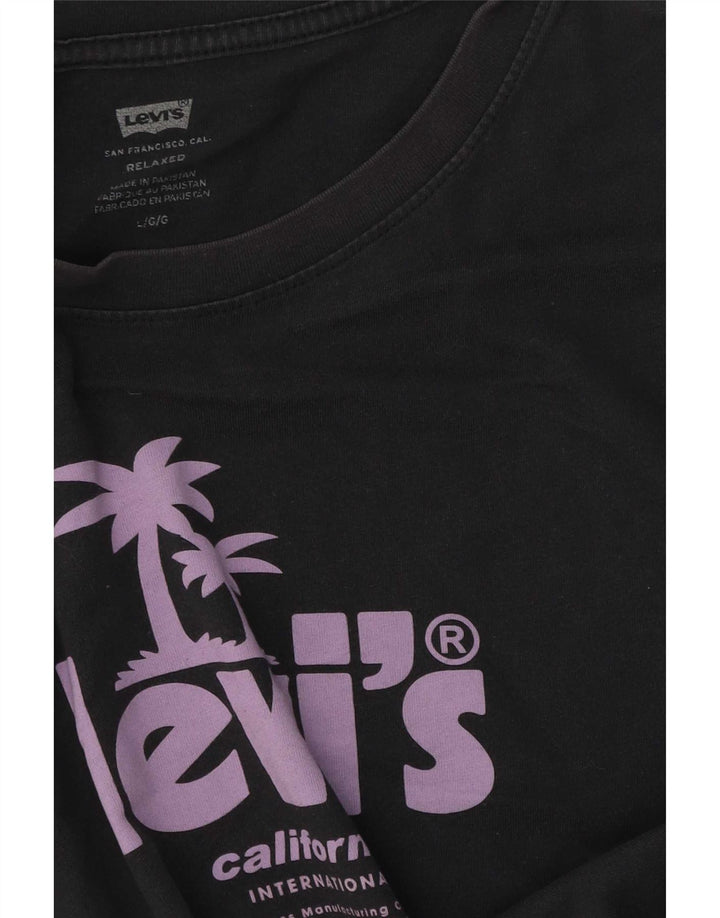 Мужская свободная футболка с рисунком Levi's, большая серая