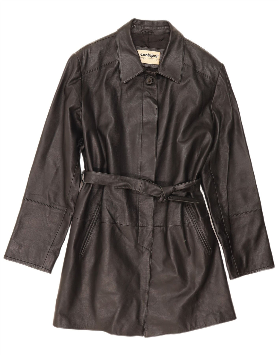 Conbipel Женское кожаное пальто IT 48 XL Черное кожаное