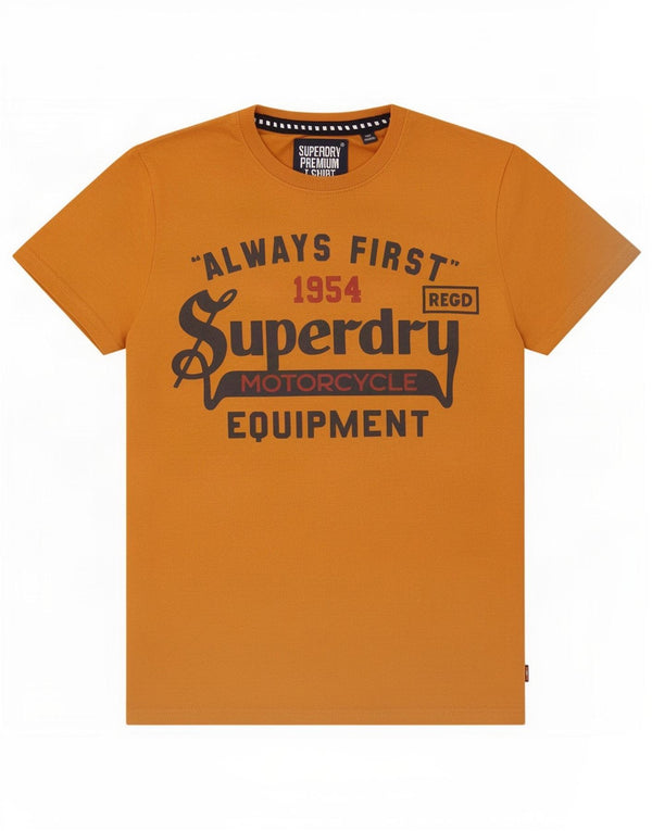 Мужская футболка с рисунком Superdry XL, коричневый хлопок