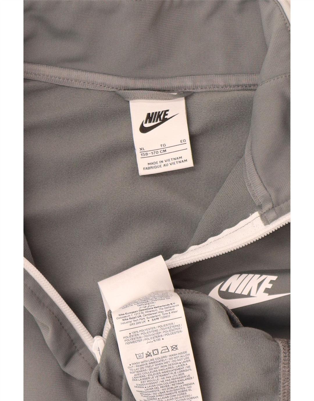 Спортивный костюм Nike для мальчиков, верхняя куртка 13–14 лет, XL, серый полиэстер