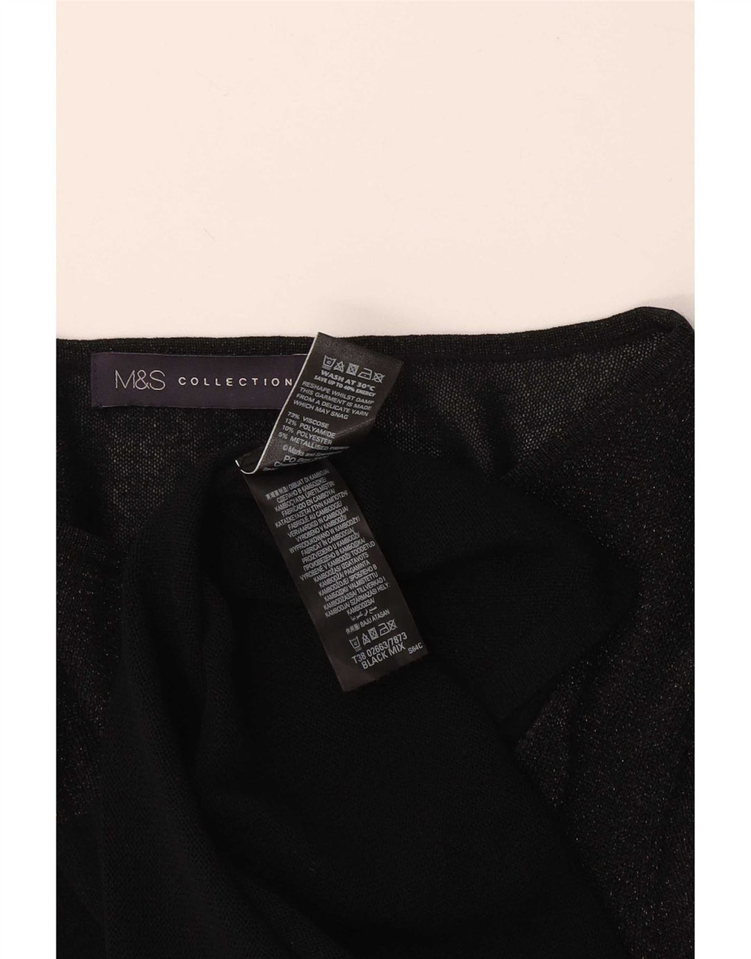Женский топ с длинным рукавом Marks & Spencer UK 18 XL, черный вискоза
