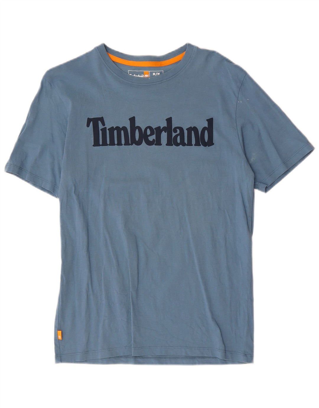 TIMBERLAND Мужская футболка обычного кроя с рисунком, топ среднего размера, синий хлопок, хлопок