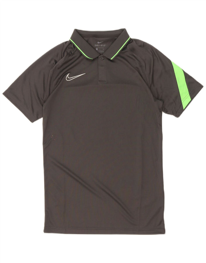 Мужская рубашка-поло Nike Dri Fit, маленькая серая, полиэстер с цветными блоками
