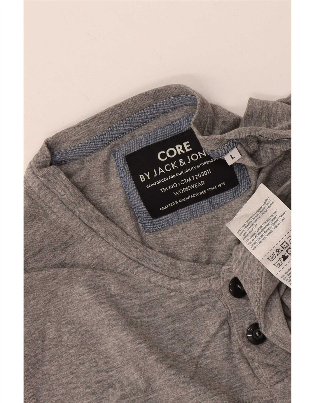 Мужской топ Jack & Jones с длинным рукавом, большой серый хлопок с крапинками