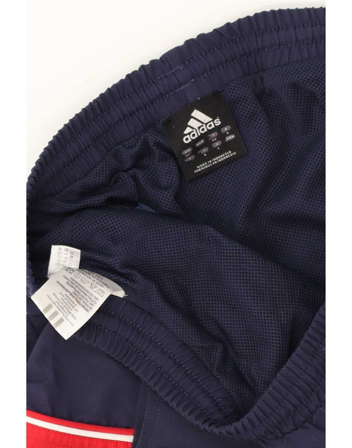 Мужские спортивные шорты Adidas среднего размера, темно-синие, полиэстер с цветными блоками