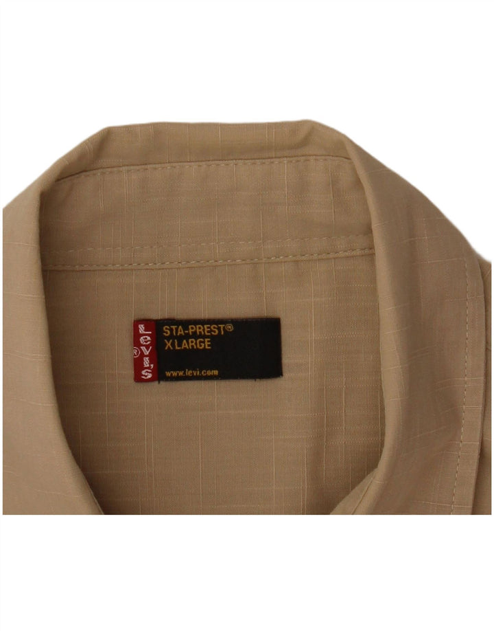 Женская рубашка с коротким рукавом Levi's Sta-Prest UK 18 XL Бежевая клетка