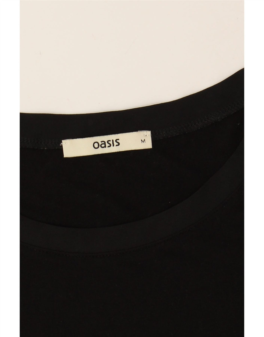 OASIS Womens T-Shirt Top UK 14 Medium Black Viscose Vintage Oasis and Second-Hand Oasis from Messina Hembry 