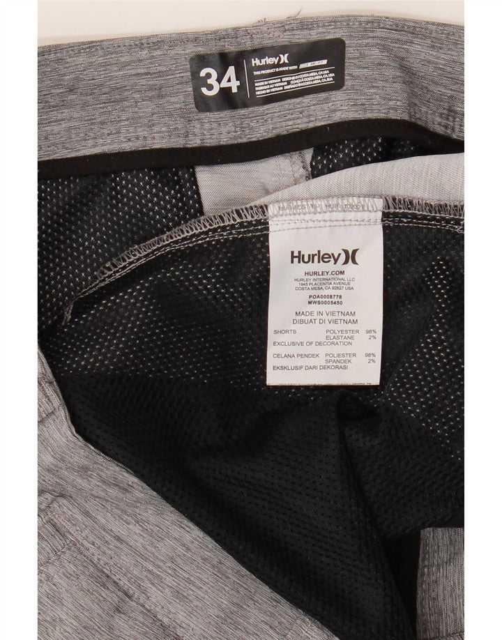 Мужские шорты чинос Hurley, большие, W34, серые, из полиэстера с крапинками