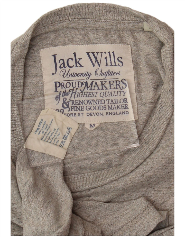 Мужская футболка с рисунком JACK WILLS, хлопковый топ среднего серого цвета с крапинками