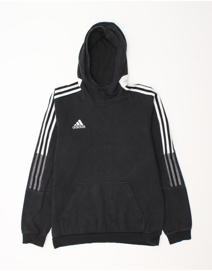 Мужской джемпер с капюшоном Adidas среднего размера, черный, хлопок