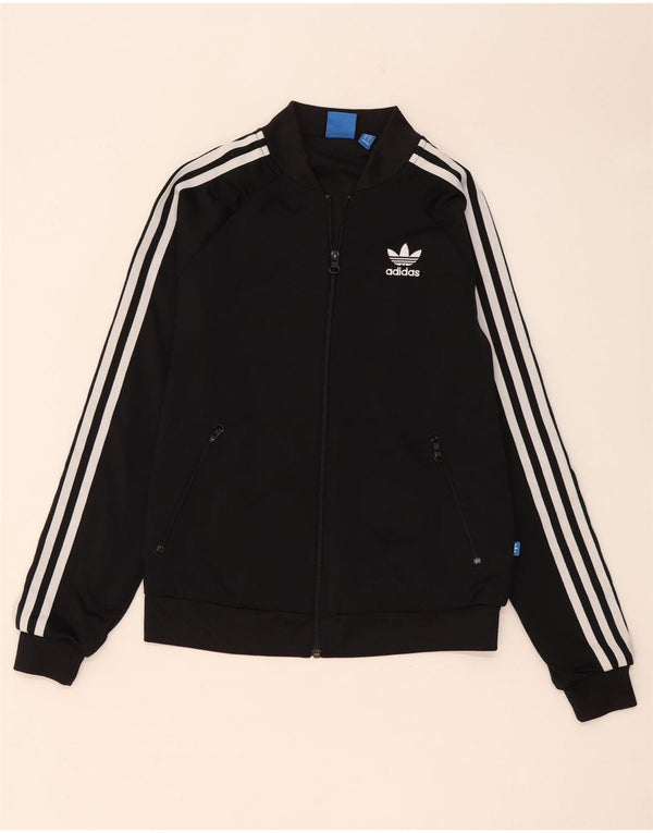 Женский спортивный костюм Adidas с графическим рисунком, верхняя куртка UK 8, маленький черный полиэстер