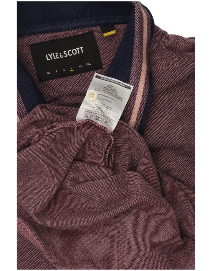 Мужская рубашка-поло Lyle & Scott, большая розовая хлопковая ткань