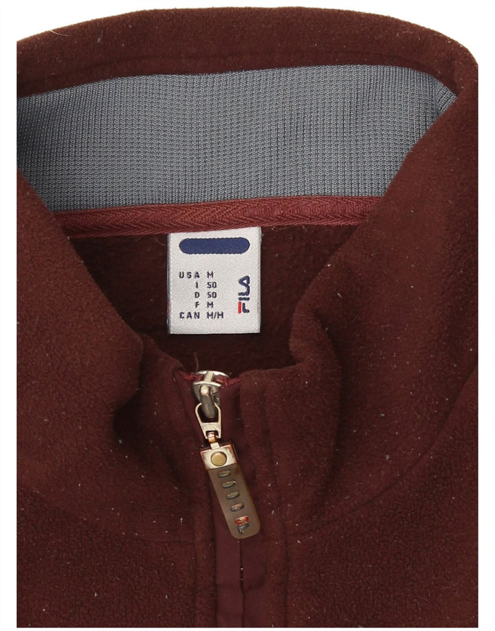 Fila Мужской флисовый джемпер на молнии с рисунком, средний коричневый, цветных блоков