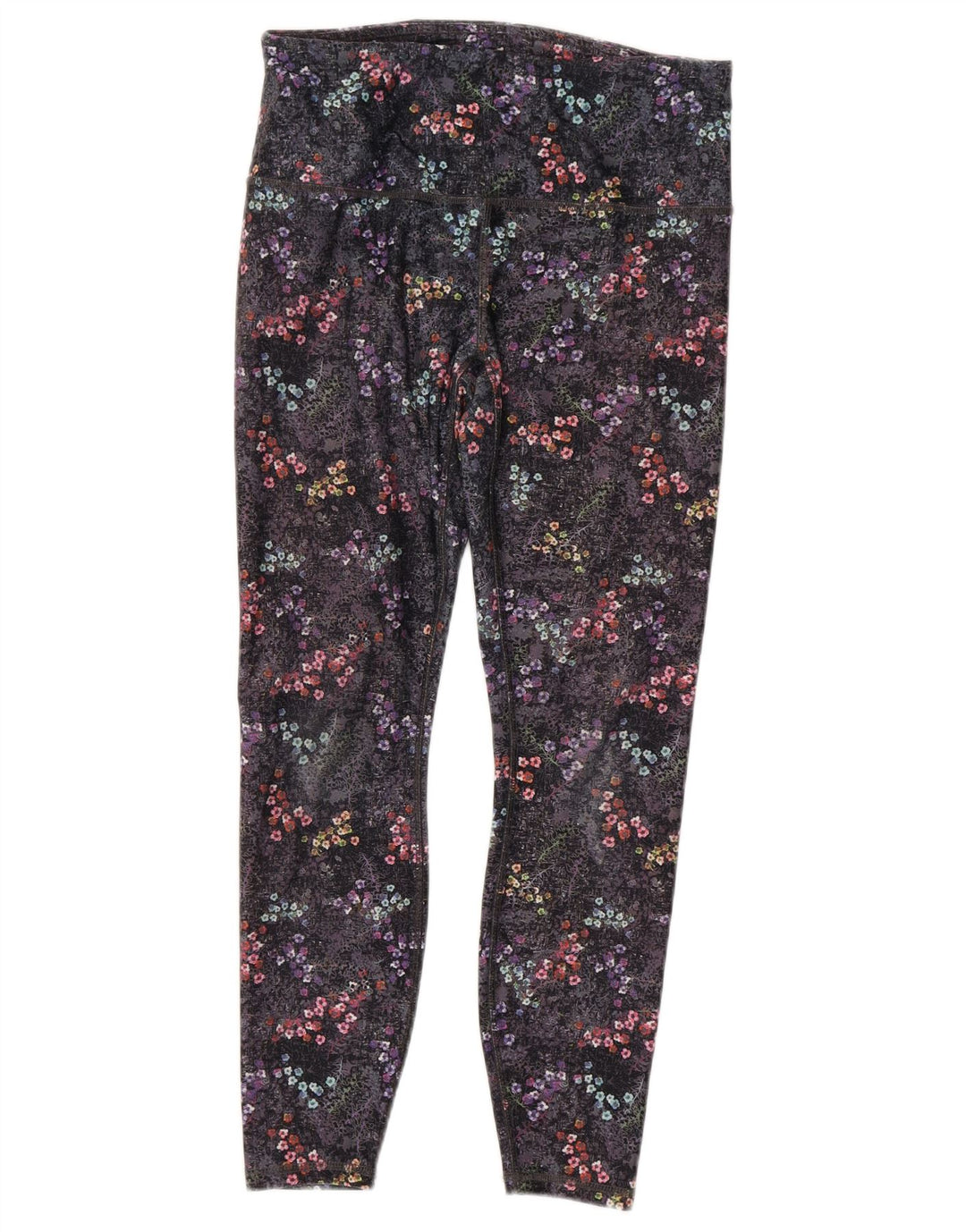 Женские леггинсы RBX Active UK 12, средний черный полиэстер с цветочным принтом