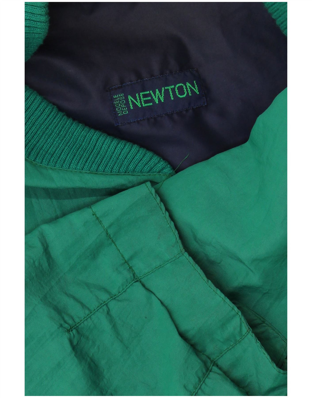 Мужская куртка-бомбер NEWTON UK 42 XL, зеленая, хлопок с цветными блоками