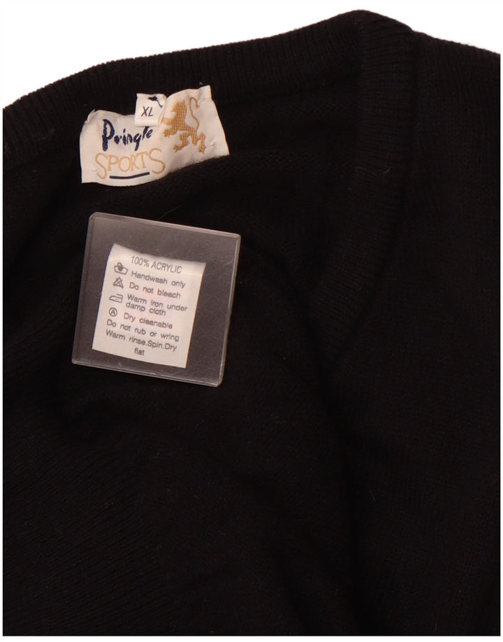 PRINGLE Мужской джемпер с v-образным вырезом XL, черный аргайл/бриллиантовый акрил