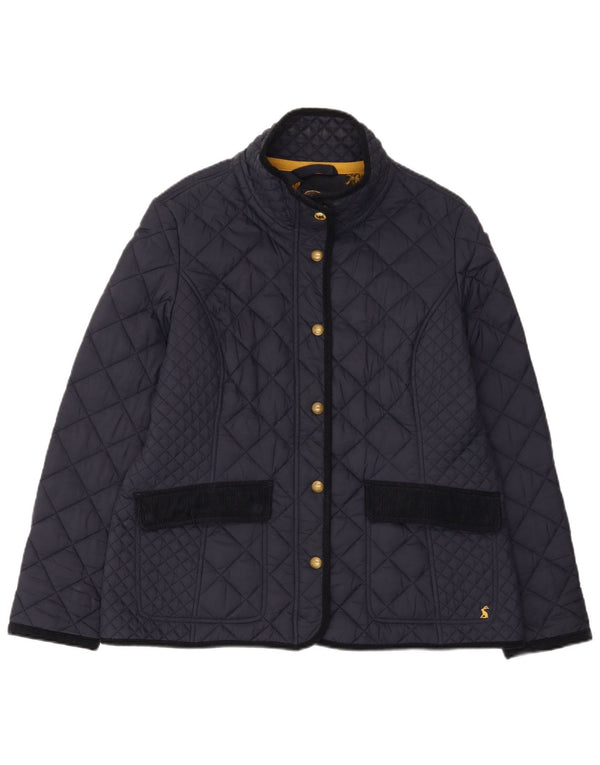 Женская стеганая куртка Joules UK 18 XL Темно-синяя из полиамида
