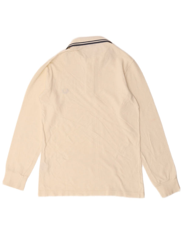 Рубашка-поло с длинными рукавами для мальчиков Fred Perry, 11-12 лет, белый хлопок