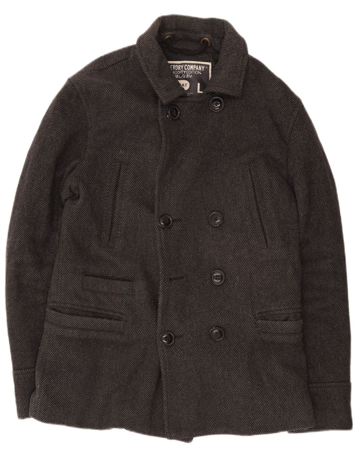 Мужское полупальто Superdry UK 40, большая серая шерсть