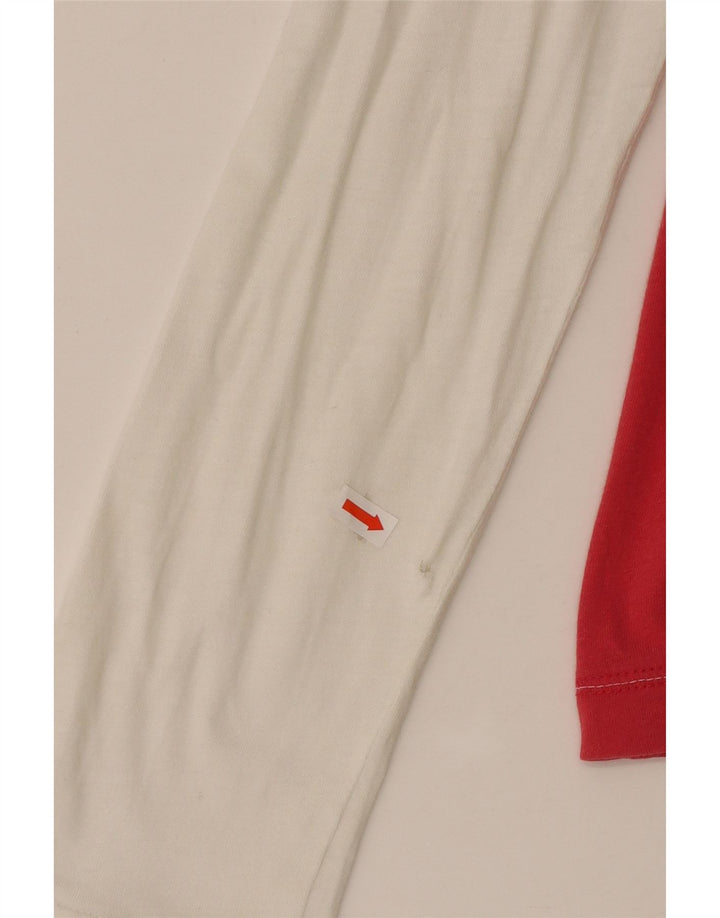 Женский топ NIKE с капюшоном и графикой, длинным рукавом, Великобритания, 14/16, большой красный, цветной блок