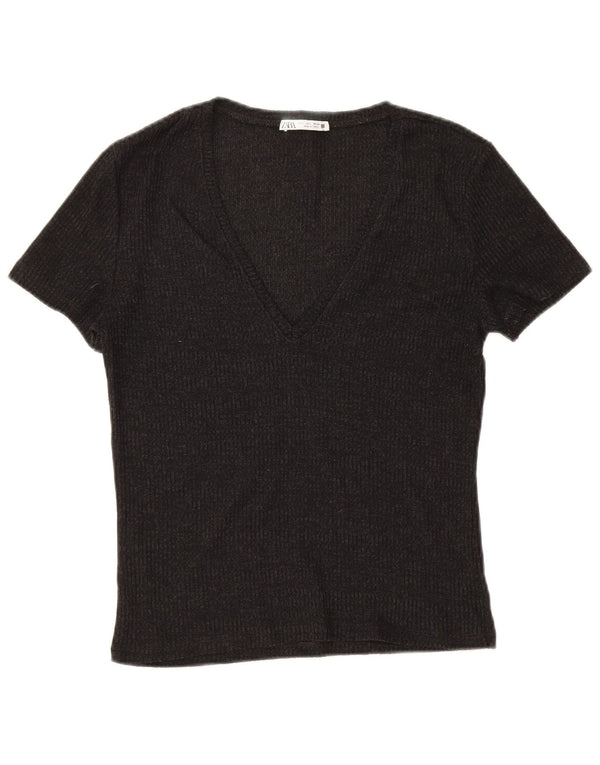 Женская футболка Zara Top UK 14, большая черная