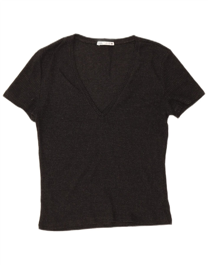 Женская футболка Zara Top UK 14, большая черная
