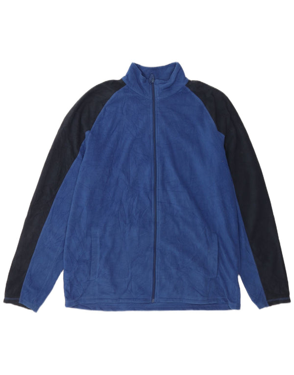 Мужская флисовая куртка Mountain Warehouse UK 42 XL, синяя, полиэстер с цветными блоками