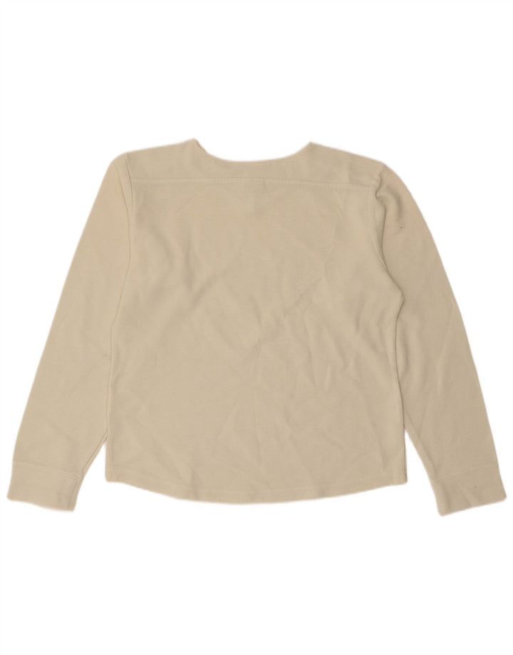 Женский укороченный топ NIKE с длинным рукавом, Великобритания, 10/12, средний цвет, белый хлопок