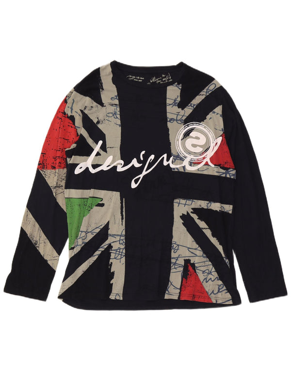Женский топ с графическим рисунком Desigual UK 20 2XL, черный