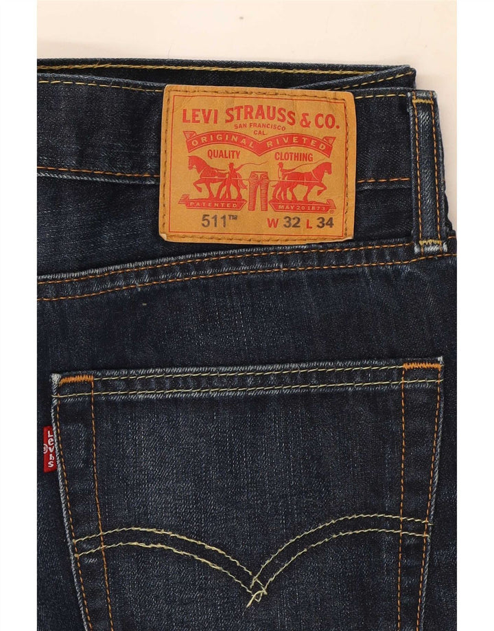 Мужские джинсы Levi's 511 Slim W32 L34 Темно-синие, хлопок