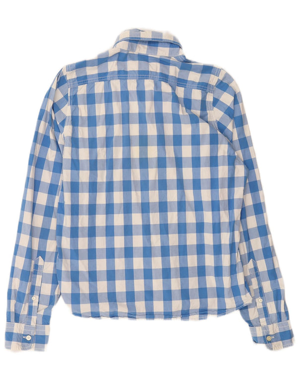 ABERCROMBIE & FITCH Мужская рубашка Muscle XL, синяя клетка, хлопок