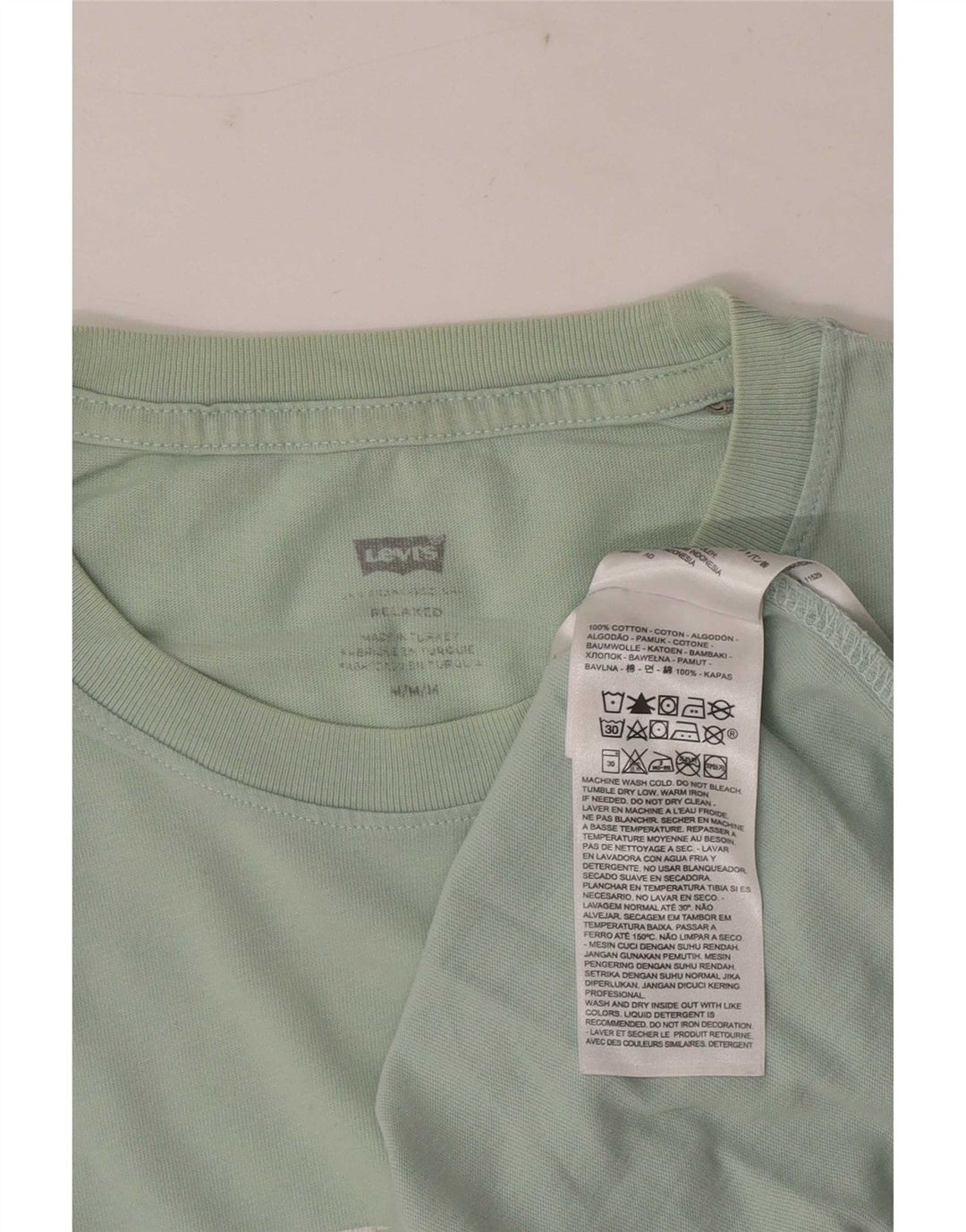 Мужская футболка свободного кроя Levi's с рисунком, хлопковый топ среднего зеленого цвета