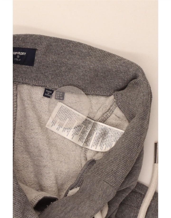 SUPERDRY Женские спортивные брюки с графическим рисунком, джоггеры, Великобритания, 8, маленькие, серые, в крапинку