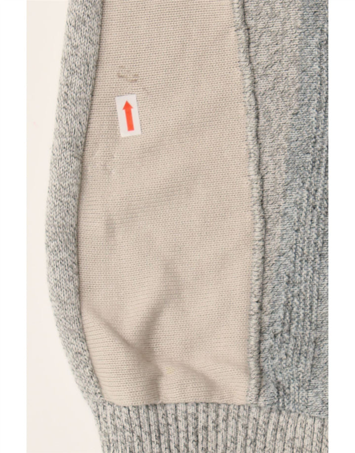 MARC RENE Mens Crew Neck Jumper Sweater Small Grey Striped Vintage Marc Rene and Second-Hand Marc Rene from Messina Hembry 