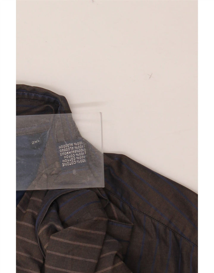 HARMONT & BLAINE Мужская рубашка 2XL коричневая в тонкую полоску, хлопок