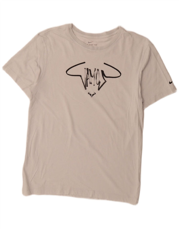 Мужская футболка с рисунком Nike Dri Fit, маленькая белая