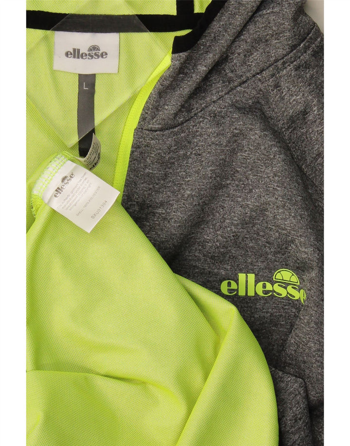 Ellesse Мужской спортивный костюм с капюшоном, верхняя куртка, большой серый полиэстер