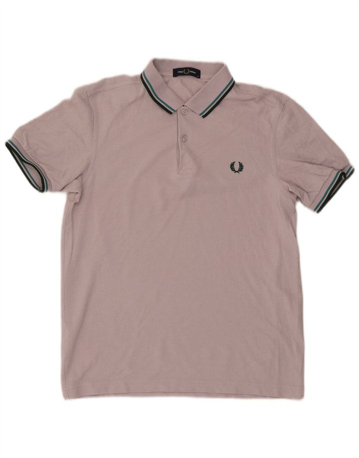 Мужская рубашка-поло Fred Perry, хлопок в розовую полоску среднего размера