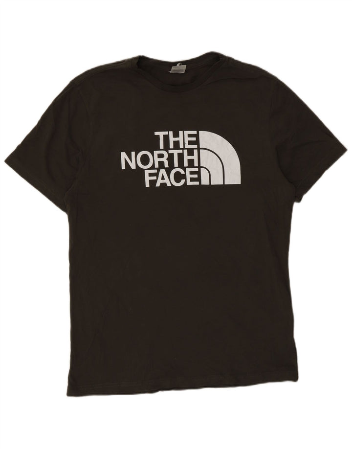 Мужская футболка с рисунком The North Face, хлопок среднего размера, хаки