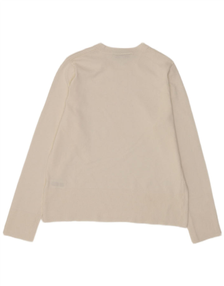 Женский джемпер с круглым вырезом Zara UK 10, маленький размер, белый вискоза
