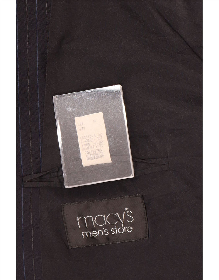 RALPH LAUREN Мужской пиджак на 2 пуговицах IT 52 XL Темно-синий в тонкую полоску Шерсть